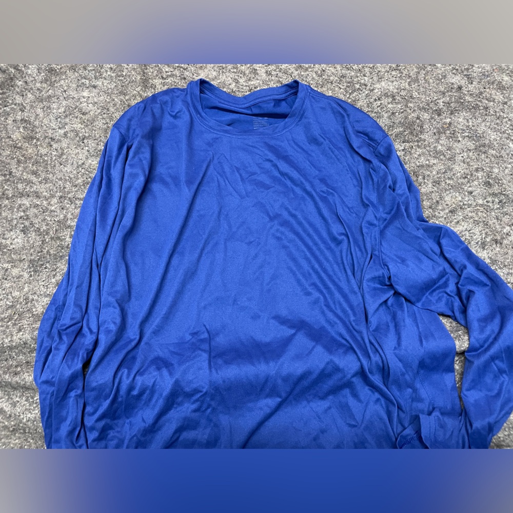 Nike Tee Dri-Fit Blue Long Sleeve T-shirt with Soft Flowing Fabric 3XL